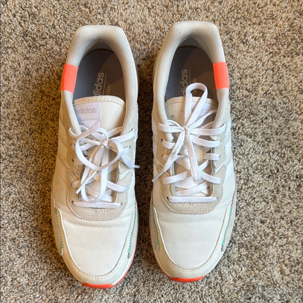 Adidas White and Orange Sneakers